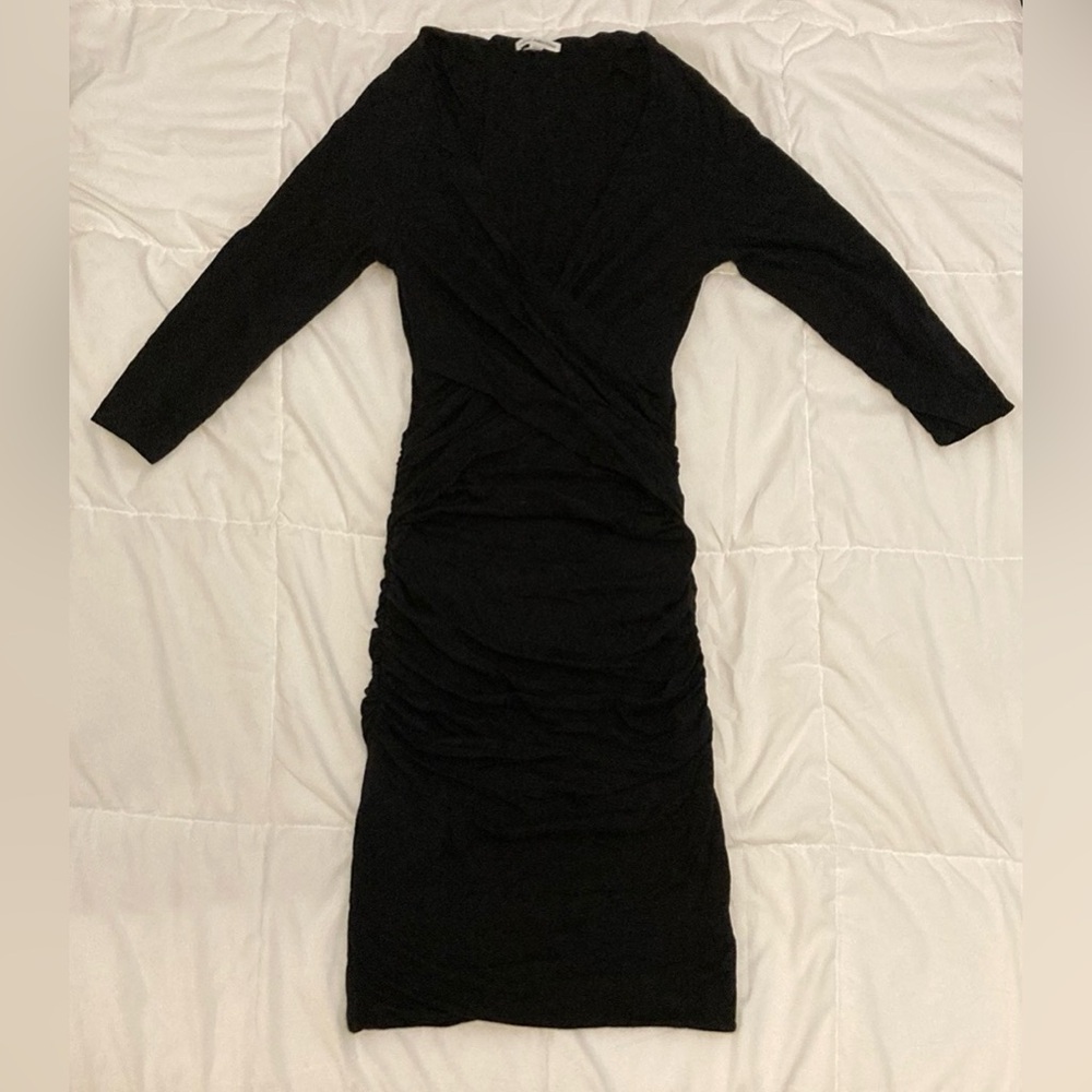 James Perse Draped Wrap Dress Black Size 2 (M)